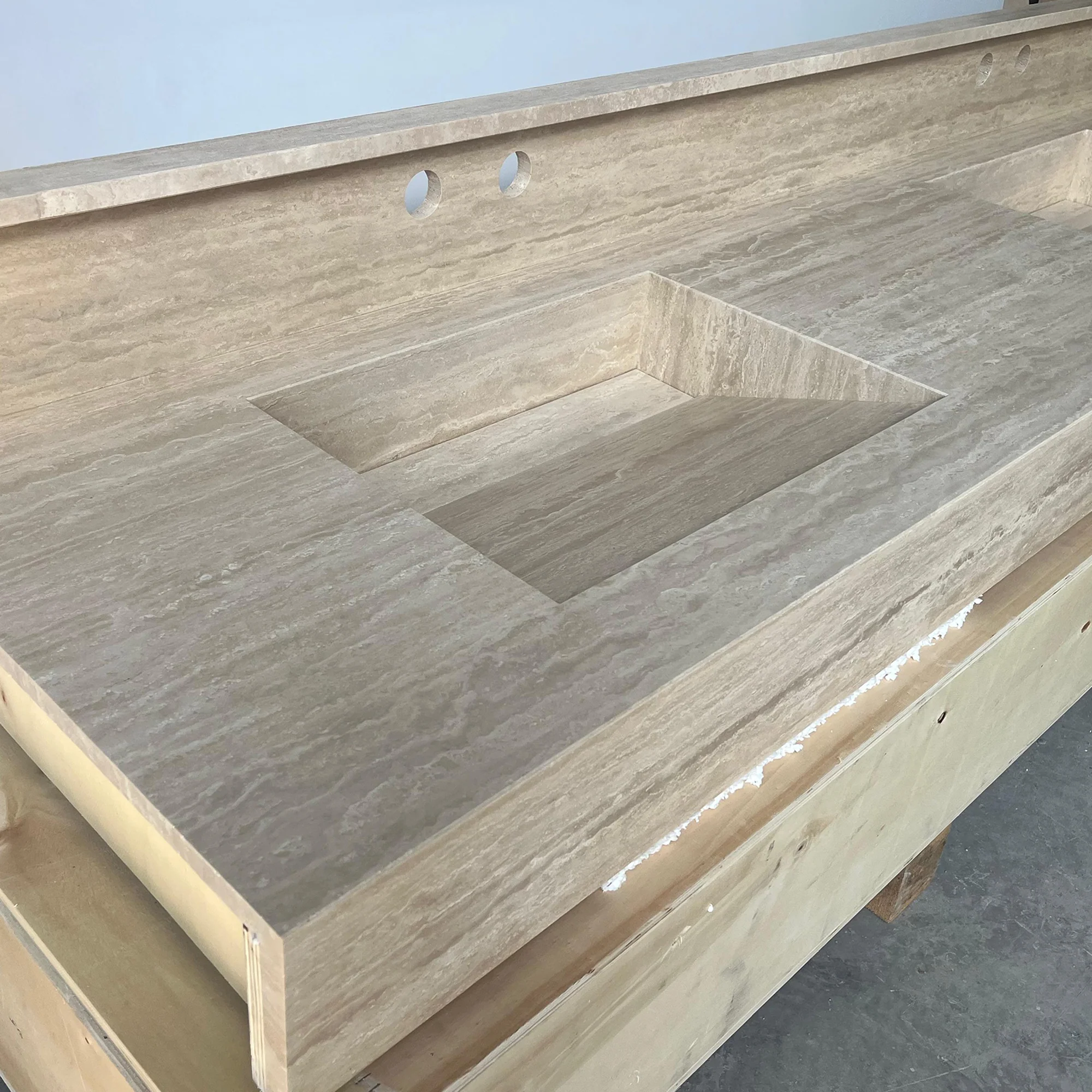 Marble Sink, Custom Travertine Sink, Handmade Beige Travertine Sink, Vein Cut Marble Vanity Top Sink, Marble Bathroom Sink, Vessel Sink (TR-140) - Image 8