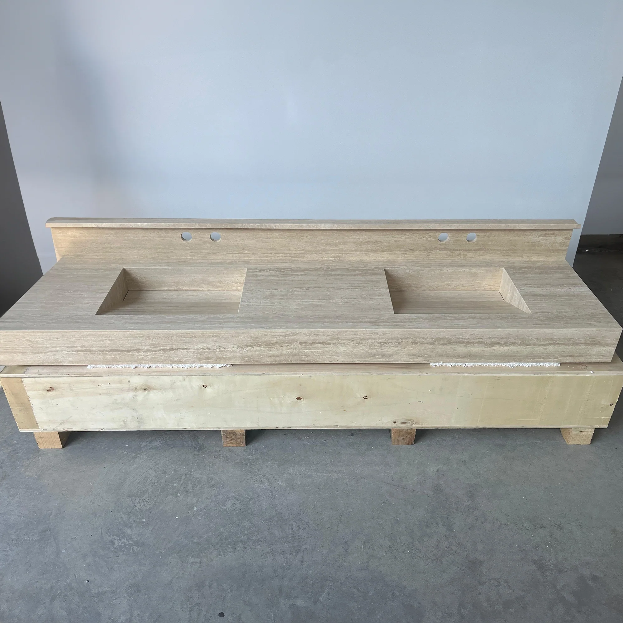 Marble Sink, Custom Travertine Sink, Handmade Beige Travertine Sink, Vein Cut Marble Vanity Top Sink, Marble Bathroom Sink, Vessel Sink (TR-140) - Image 9
