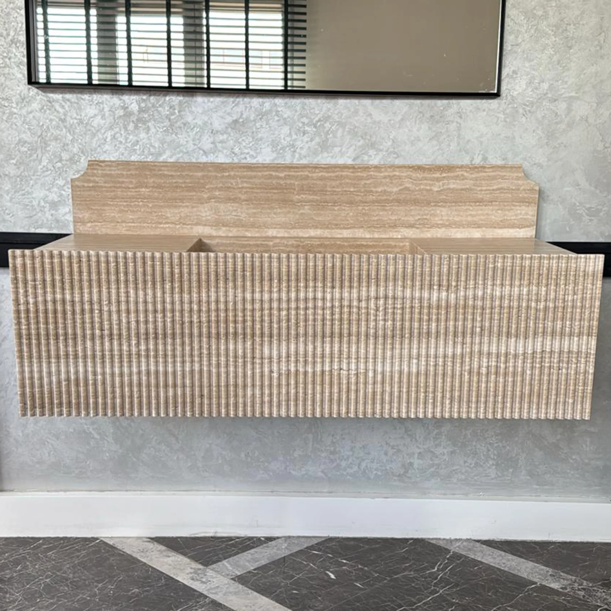 Marble Sink, Custom Travertine Sink, Handmade Beige Travertine Sink, Vein Cut Marble Vanity Top Sink, Marble Bathroom Sink, Vessel Sink (TR-124) - Image 6