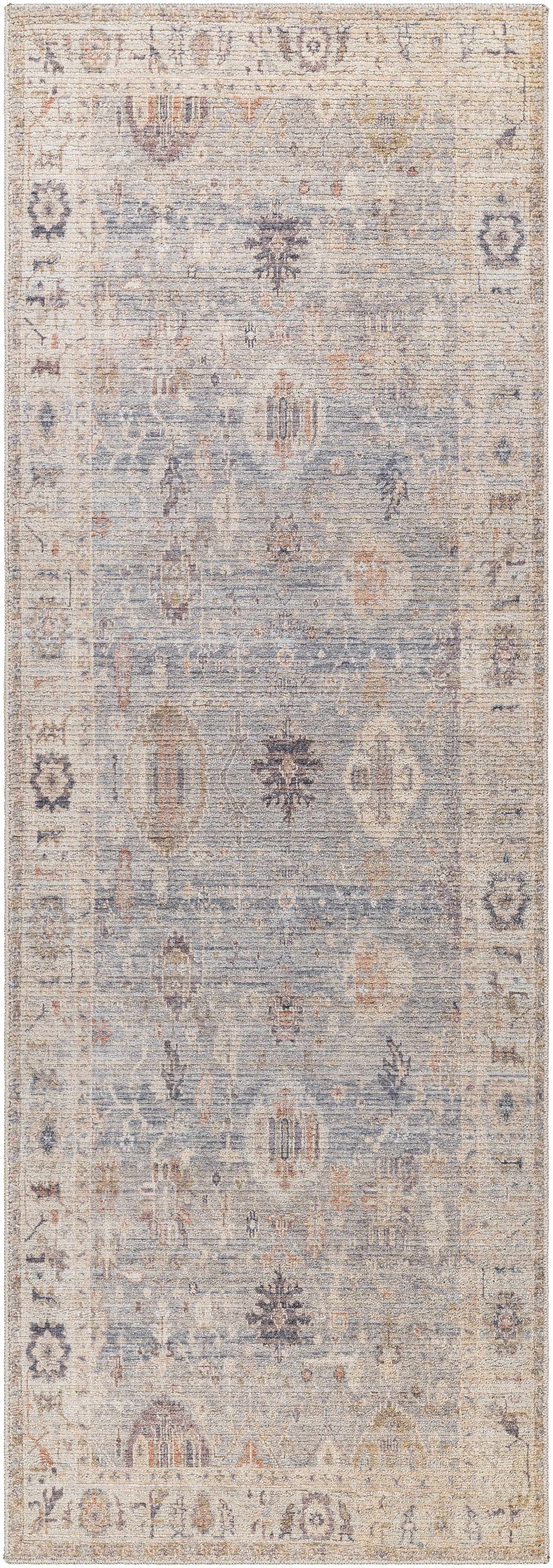 Marlene Damask Cream & Blue Area Rug - Becki Owens x Livabliss - Image 5