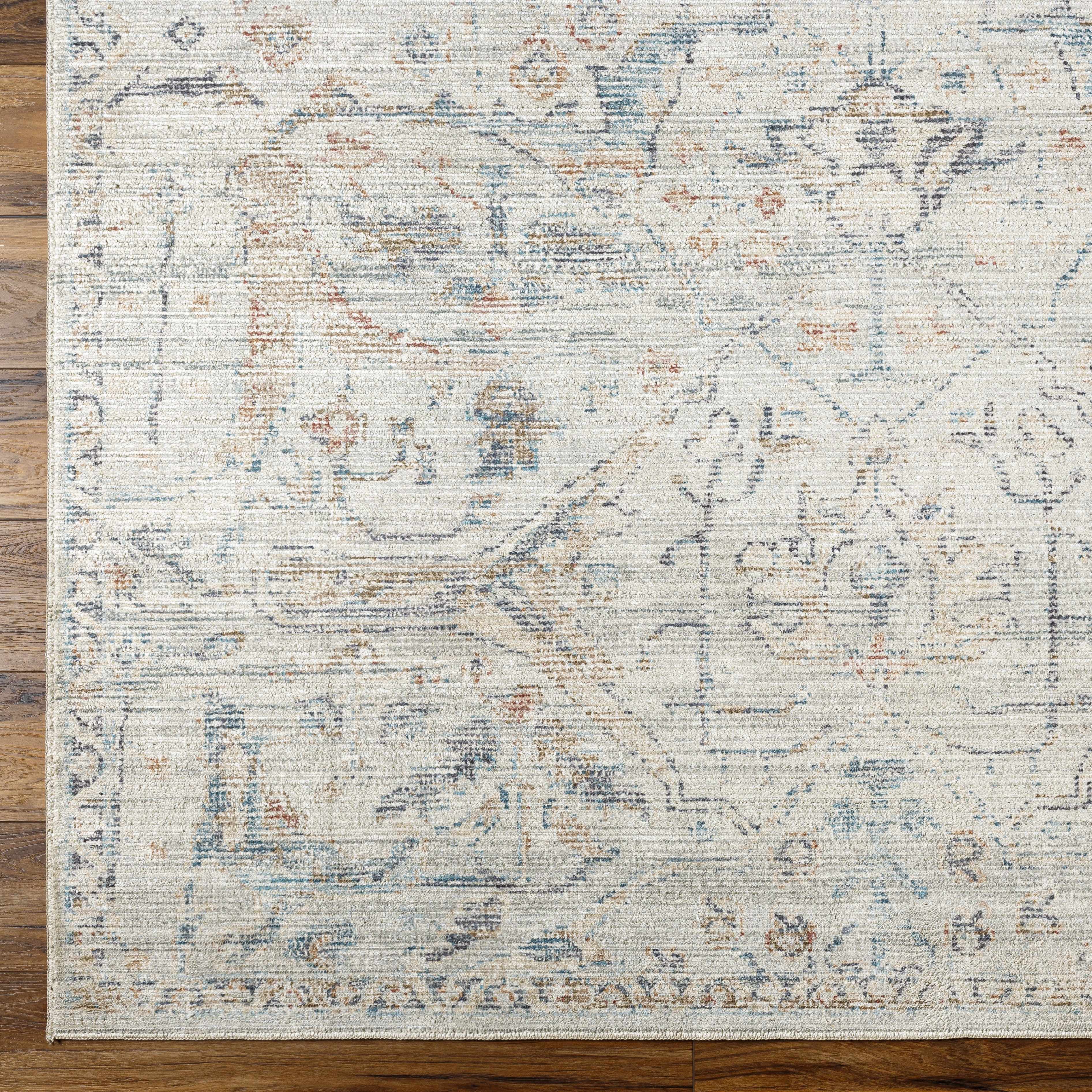 Marlene Damask Off White & Blue Area Rug - Becki Owens x Livabliss - Image 4