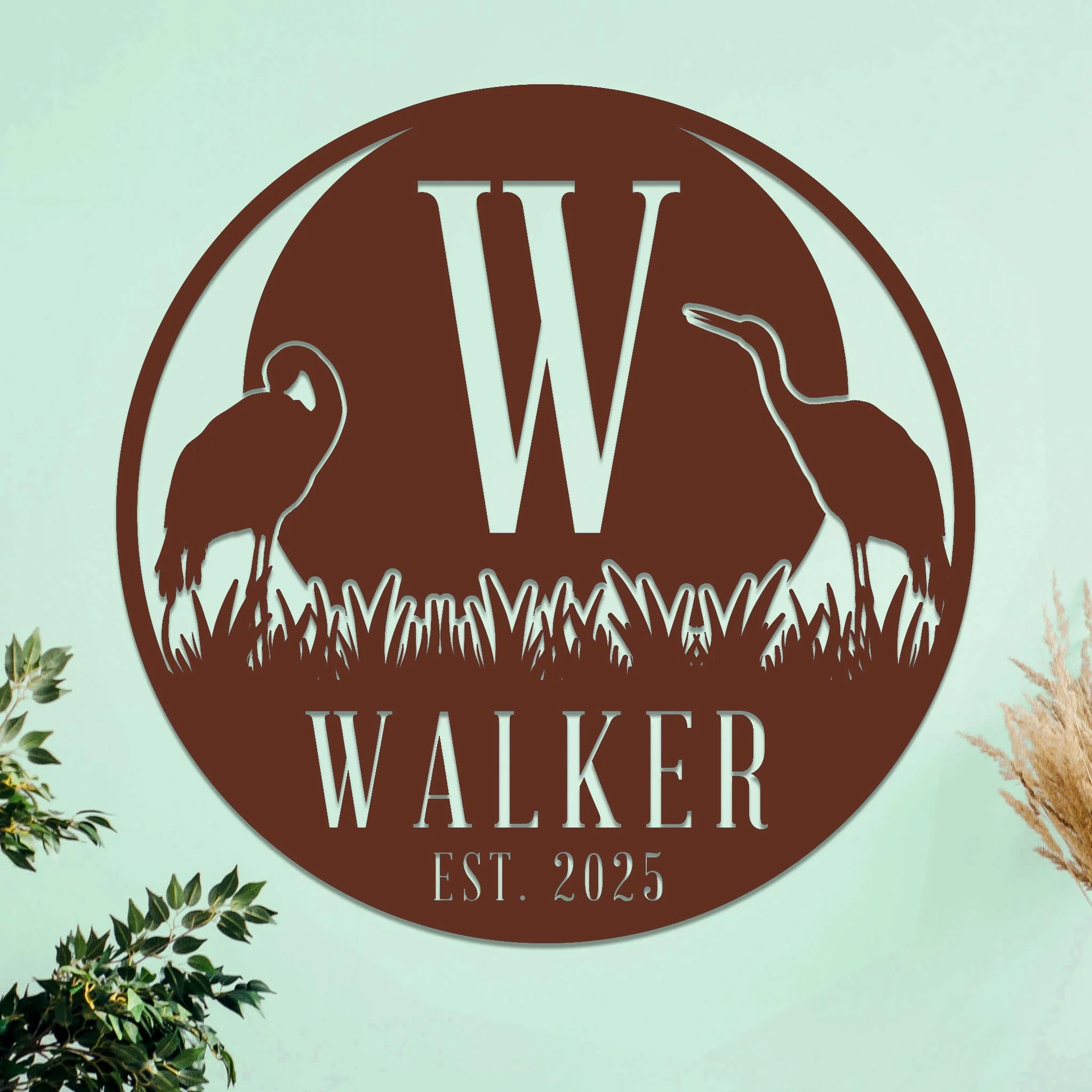 Marsh Herons Initial and Family Name Sign - Image 10