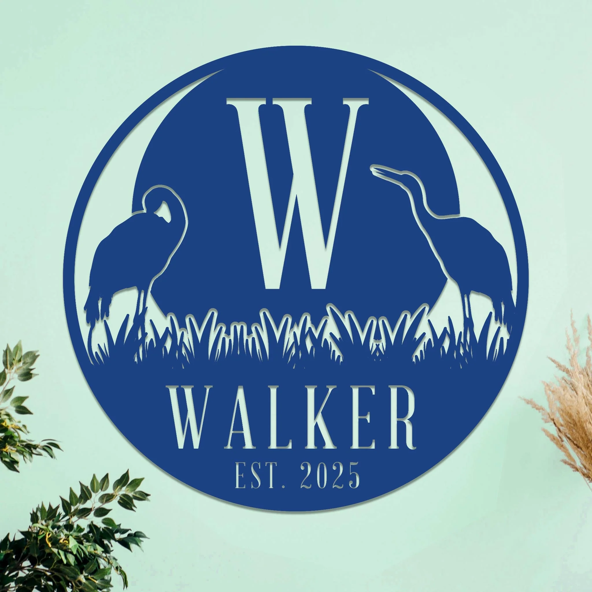 Marsh Herons Initial and Family Name Sign - Image 13