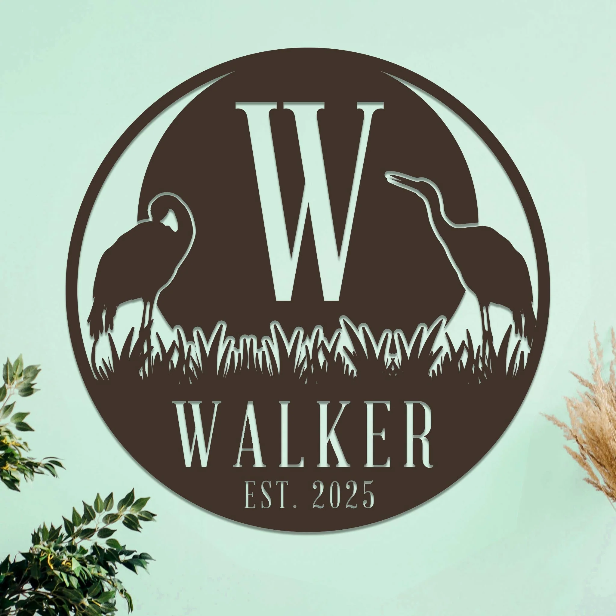 Marsh Herons Initial and Family Name Sign - Image 4