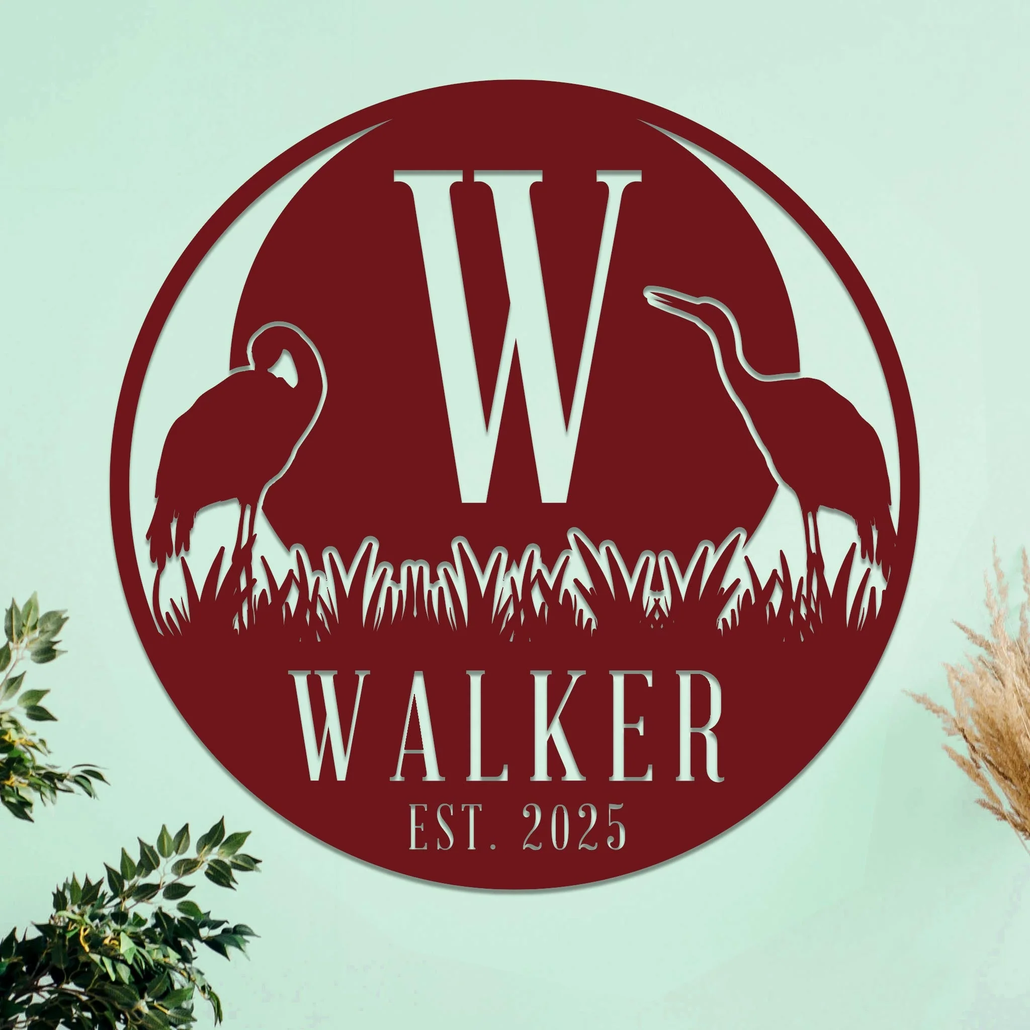 Marsh Herons Initial and Family Name Sign - Image 7