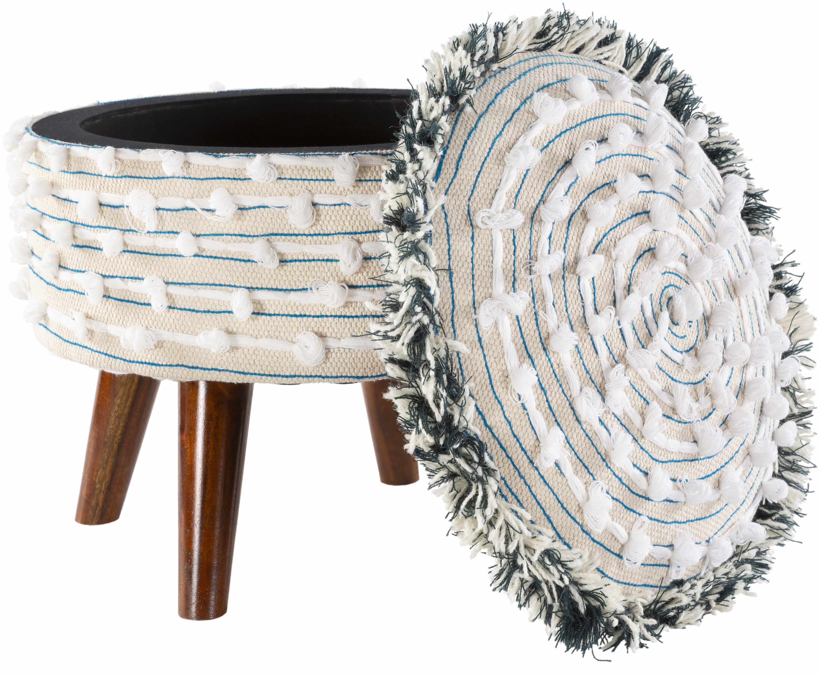 Matagami Beige Hand Woven Stool - Image 7