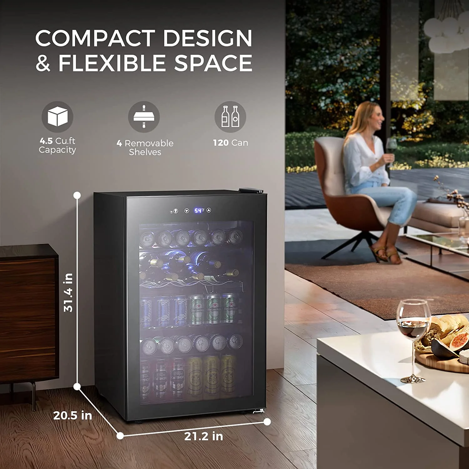 Matte Beverage Refrigerator and Cooler W58128H - Image 2