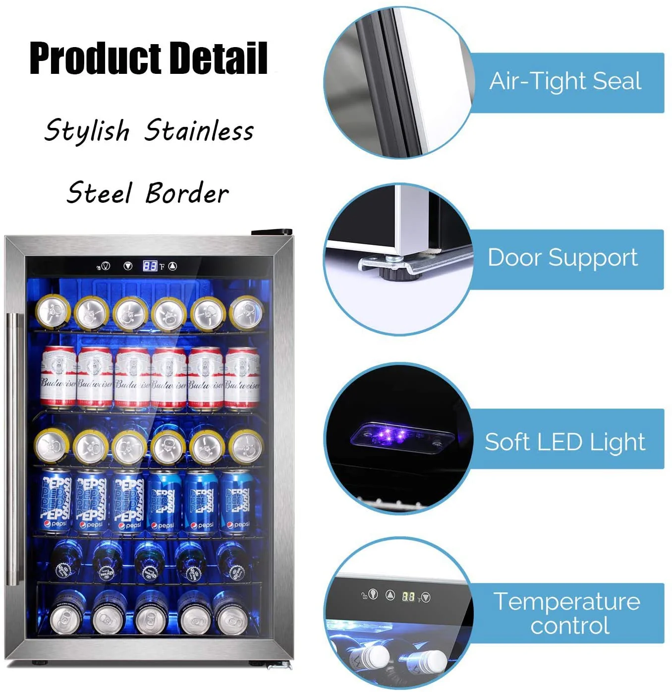 Matte Beverage Refrigerator and Cooler W58128H - Image 23