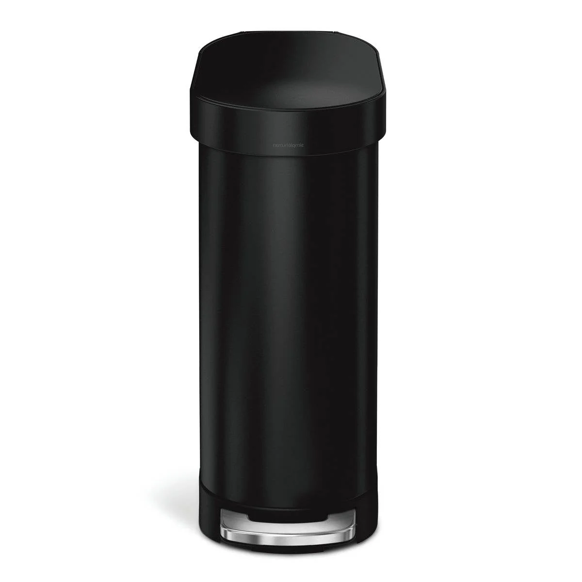 Matte Black 12-Gallon Narrow Kitchen Trash Can with Easy Step-on Lid - Image 2
