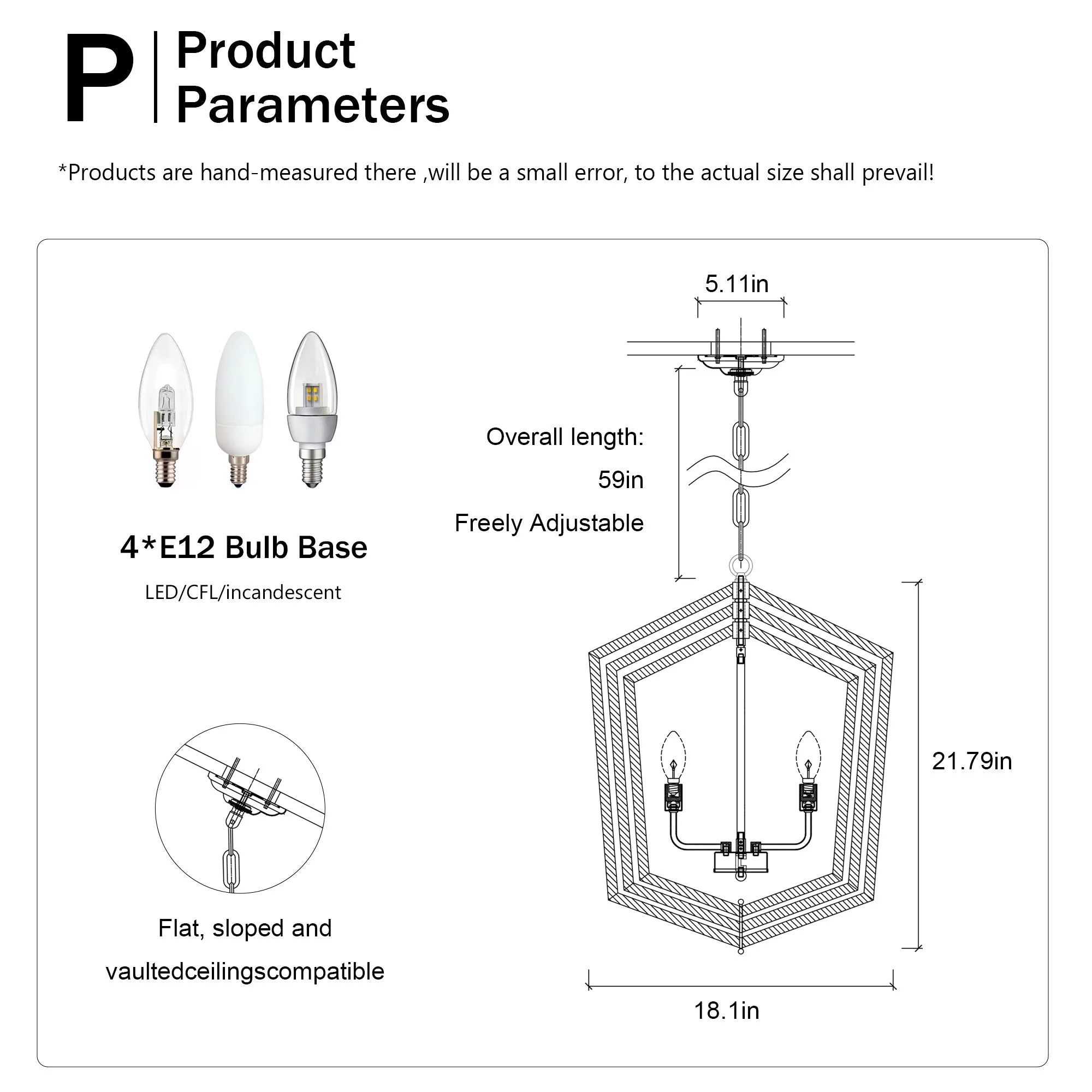 Matte Black and Silver Indoor Pendant Lights 4-Light Adjustable Chandelier - Image 2