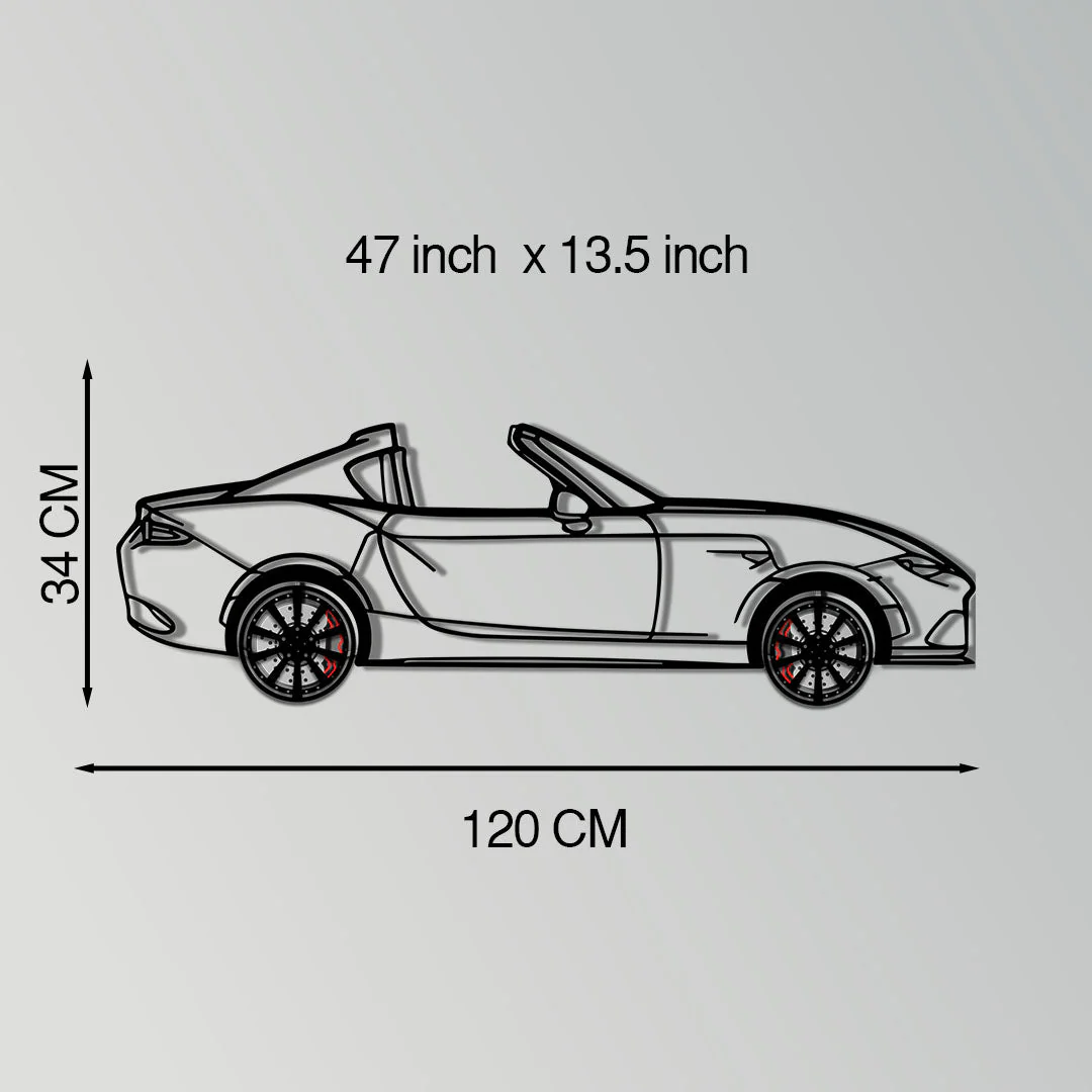 Mazda MX-5 RF Metal Car Wall Art with Rotating Wheels - JDM Roadster Silhouette - Interactive Automotive Wall Decor - KAFMEKA146 - Image 11