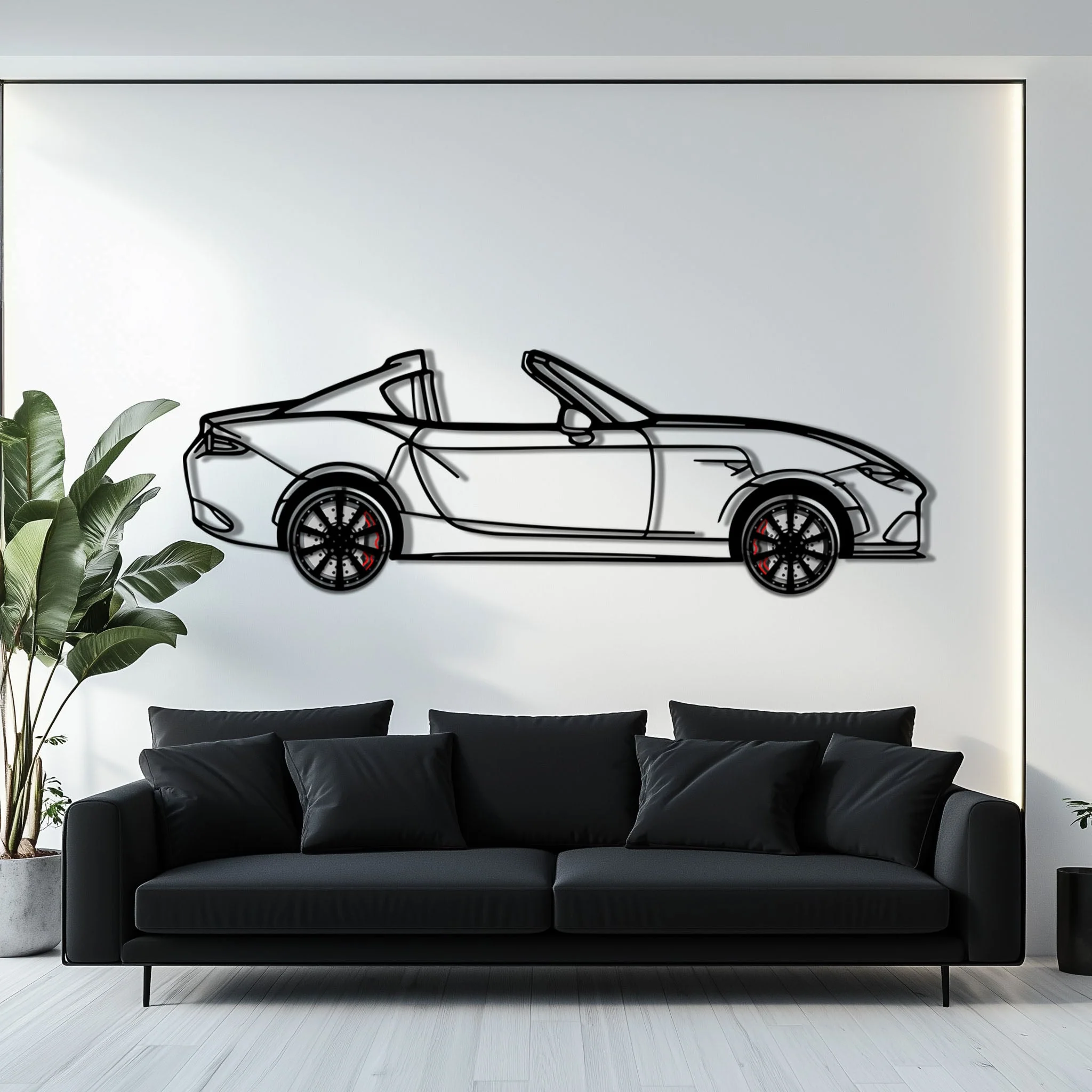 Mazda MX-5 RF Metal Car Wall Art with Rotating Wheels - JDM Roadster Silhouette - Interactive Automotive Wall Decor - KAFMEKA146 - Image 7