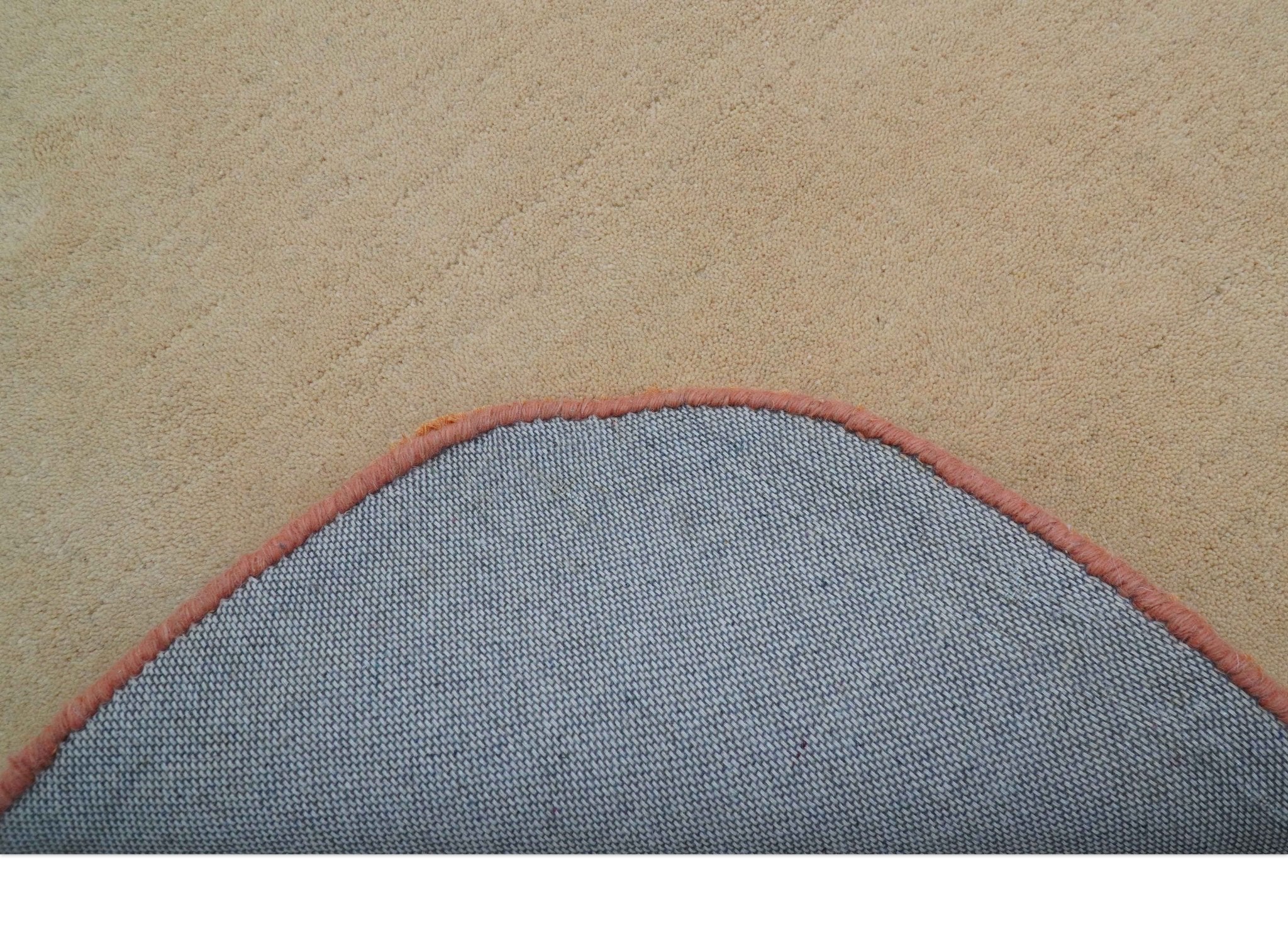 Maze Custom Made Modern Design Beige Hand Tufted Wool Rug - Image 6