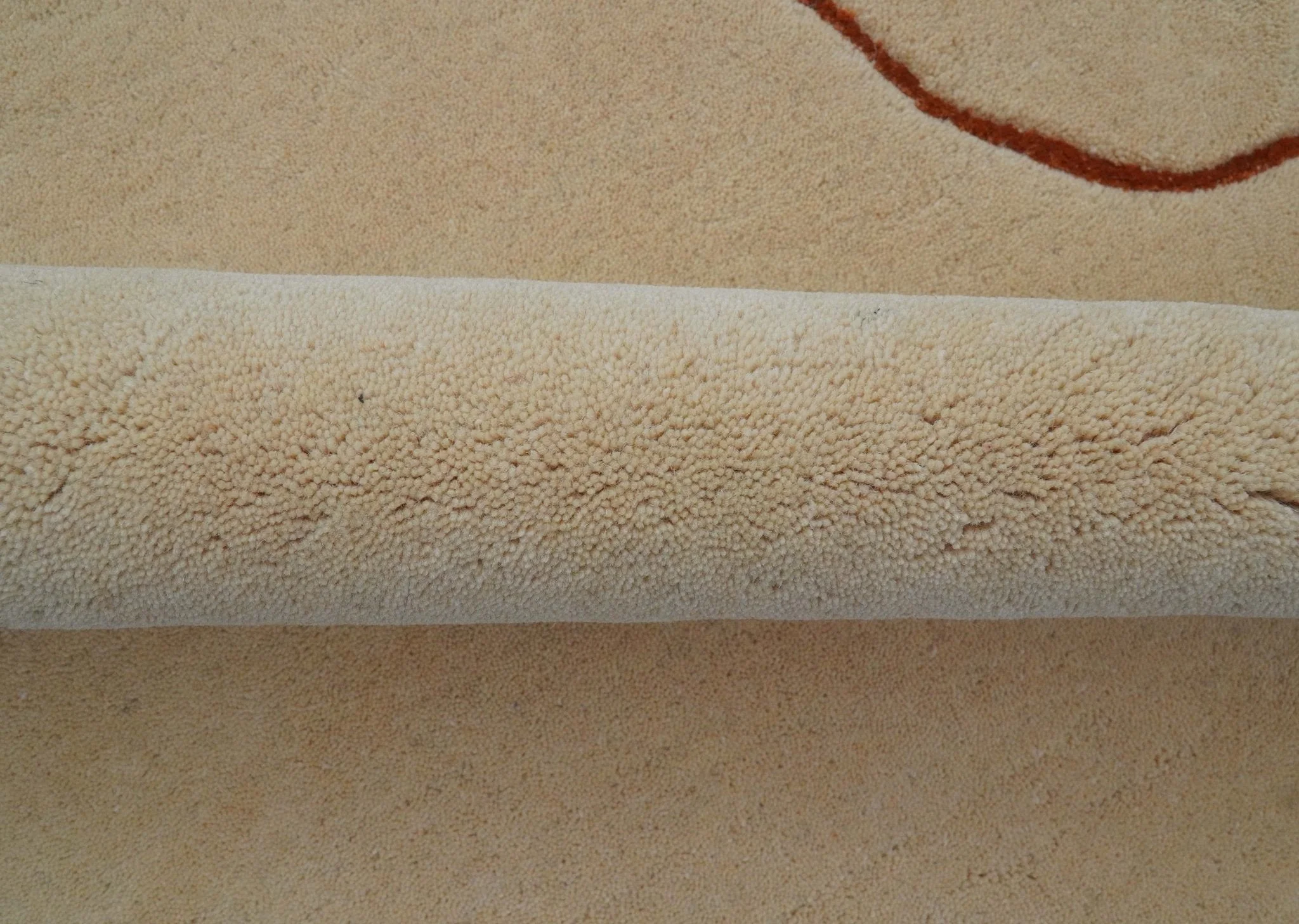 Maze Custom Made Modern Design Beige Hand Tufted Wool Rug - Image 9