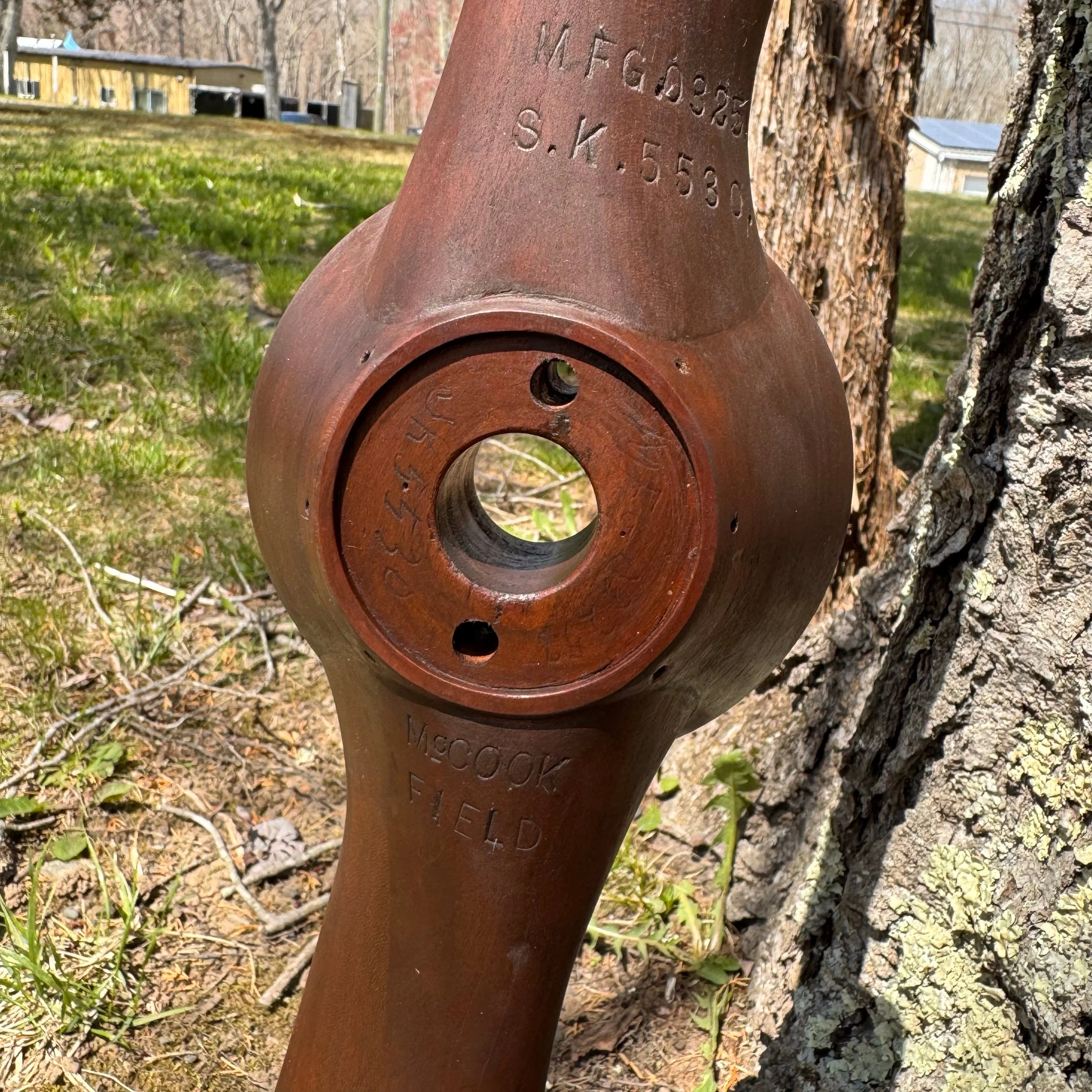 McCook Field 1920's Prototype Wooden Airplane Propeller w/ Spinner - Image 15
