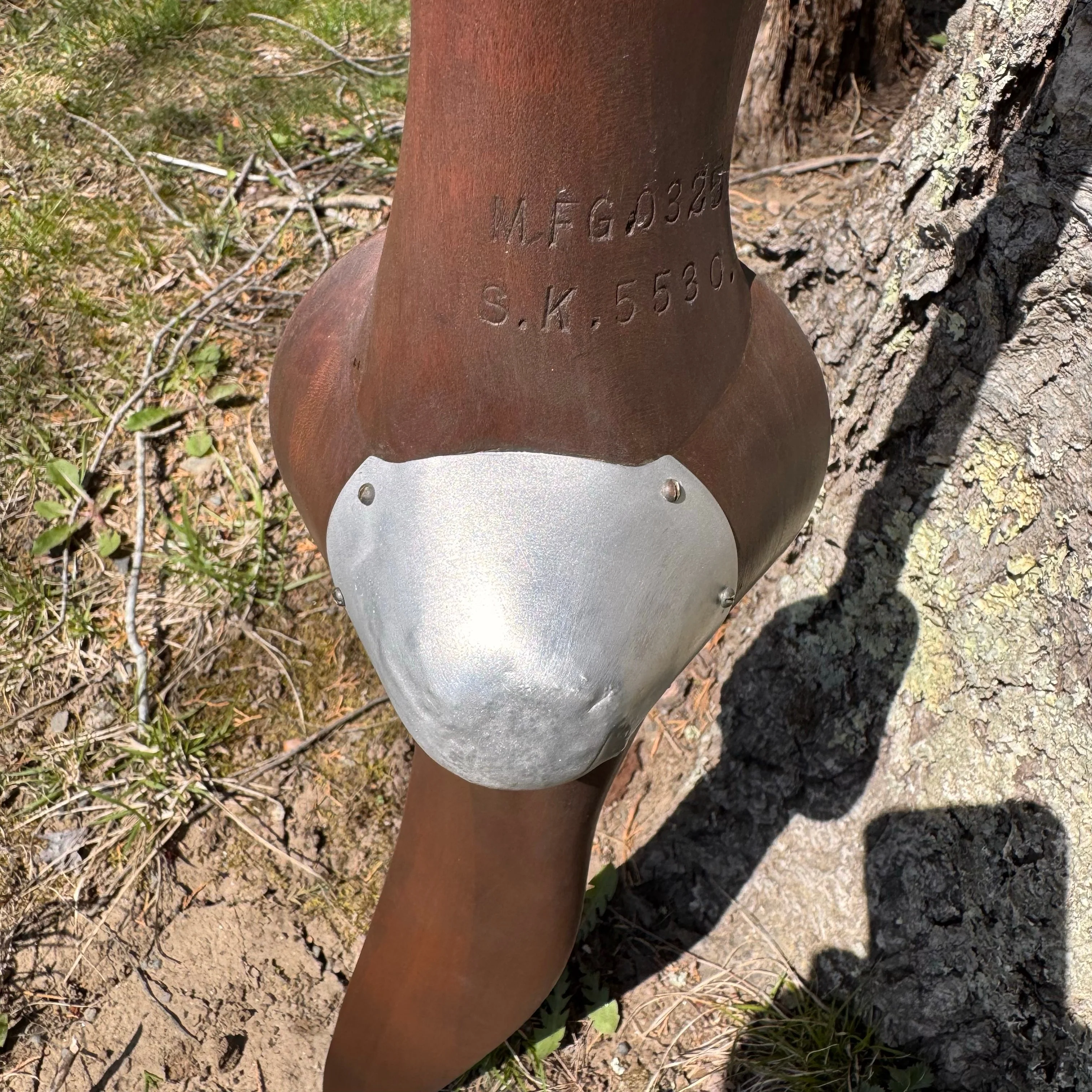 McCook Field 1920's Prototype Wooden Airplane Propeller w/ Spinner - Image 2