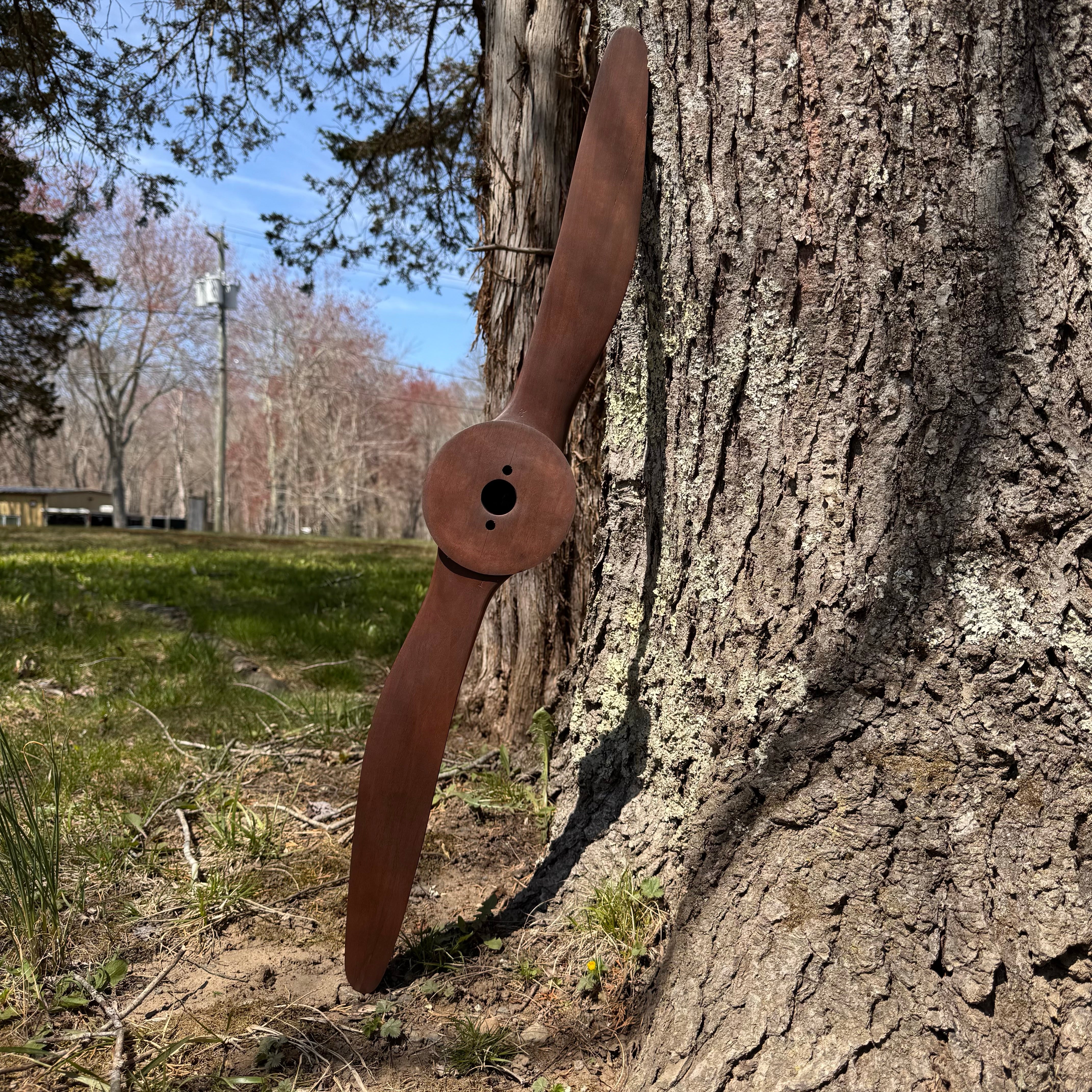 McCook Field 1920's Prototype Wooden Airplane Propeller w/ Spinner - Image 3