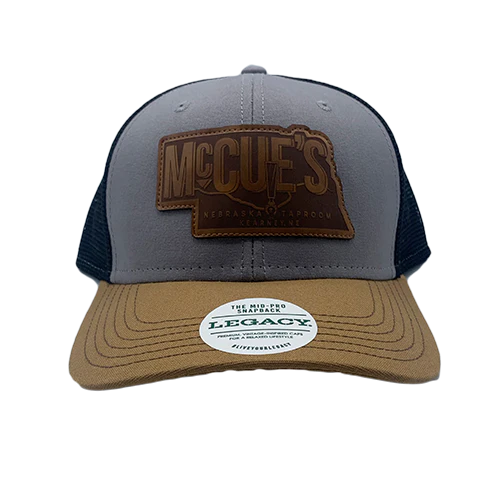 McCue's Nebraska Taproom Leather Patch Trucker Hat | McCue's Nebraska Taproom
