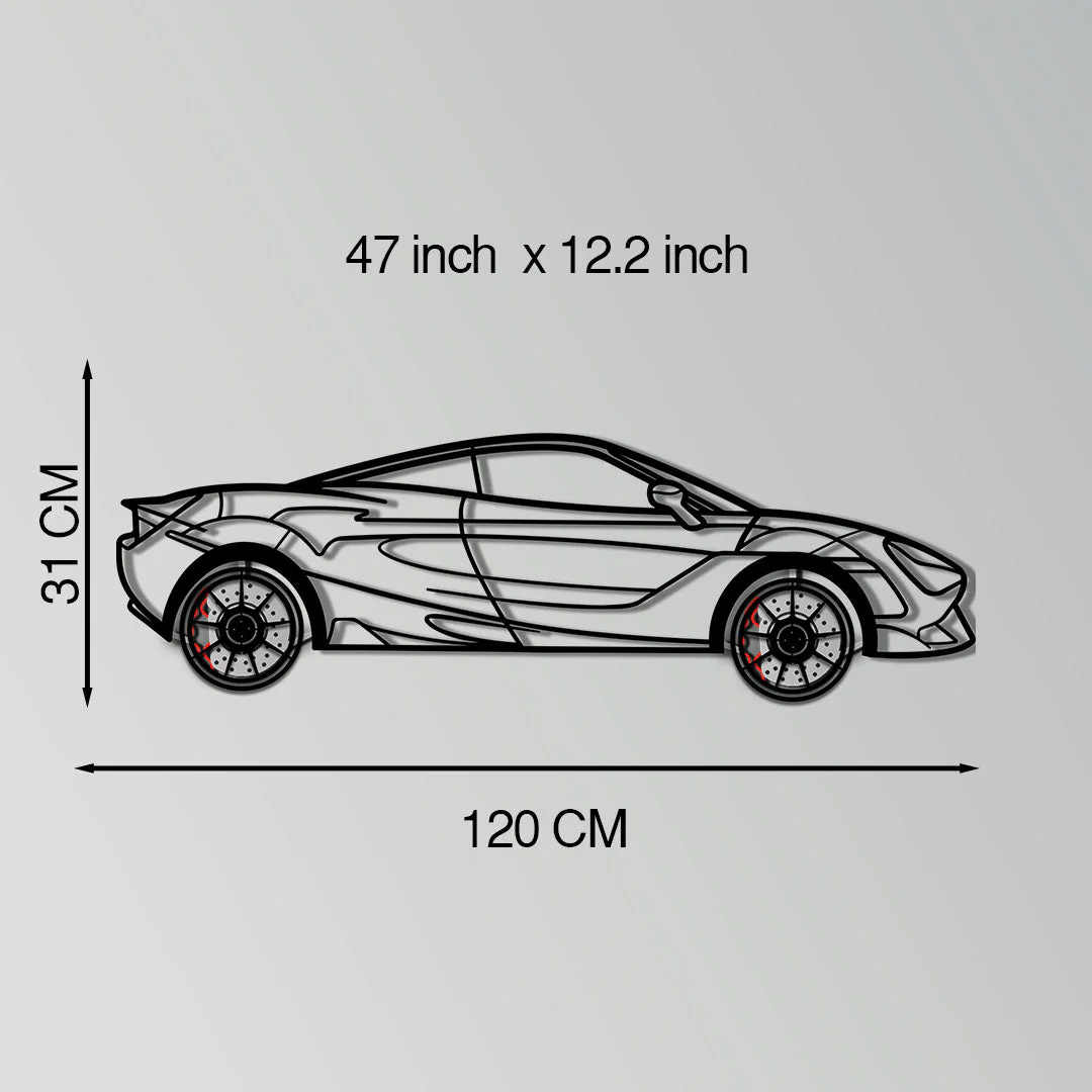 McLaren 720S Metal Car Wall Art with Rotating Wheels - British Supercar Silhouette - Interactive Automotive Wall Decor - KAFMEKA149 - Image 11