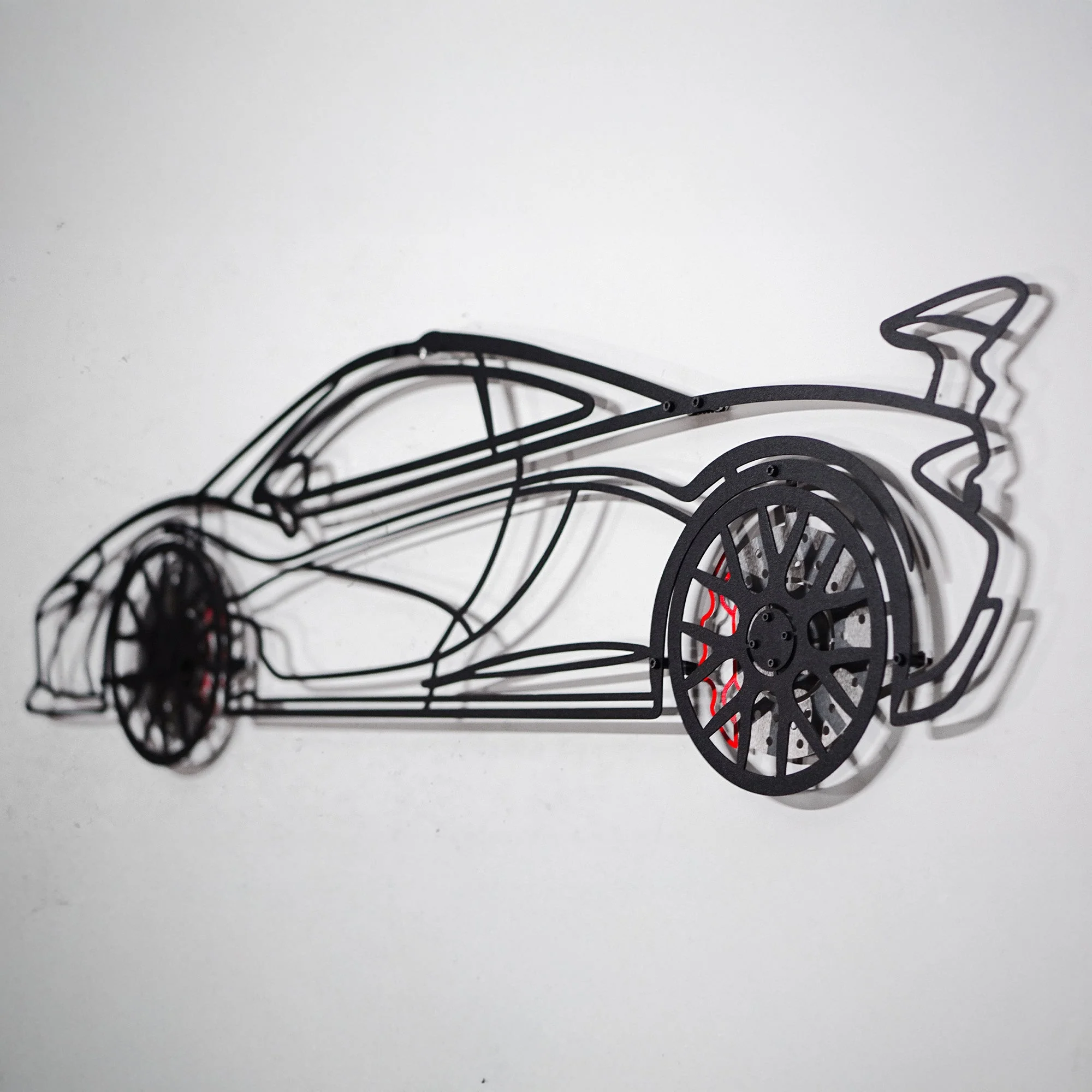 McLaren Wall Art – Exotic Supercar Steel Silhouette with Spinning Wheels-KAFMEKA031 - Image 5