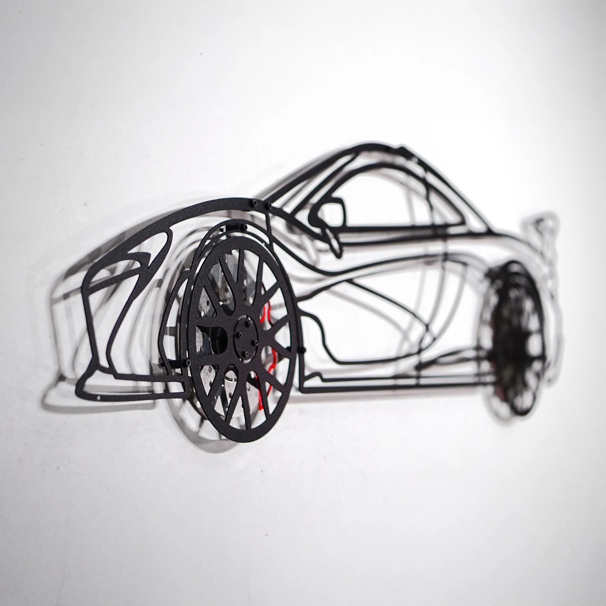 McLaren Wall Art – Exotic Supercar Steel Silhouette with Spinning Wheels-KAFMEKA031 - Image 6