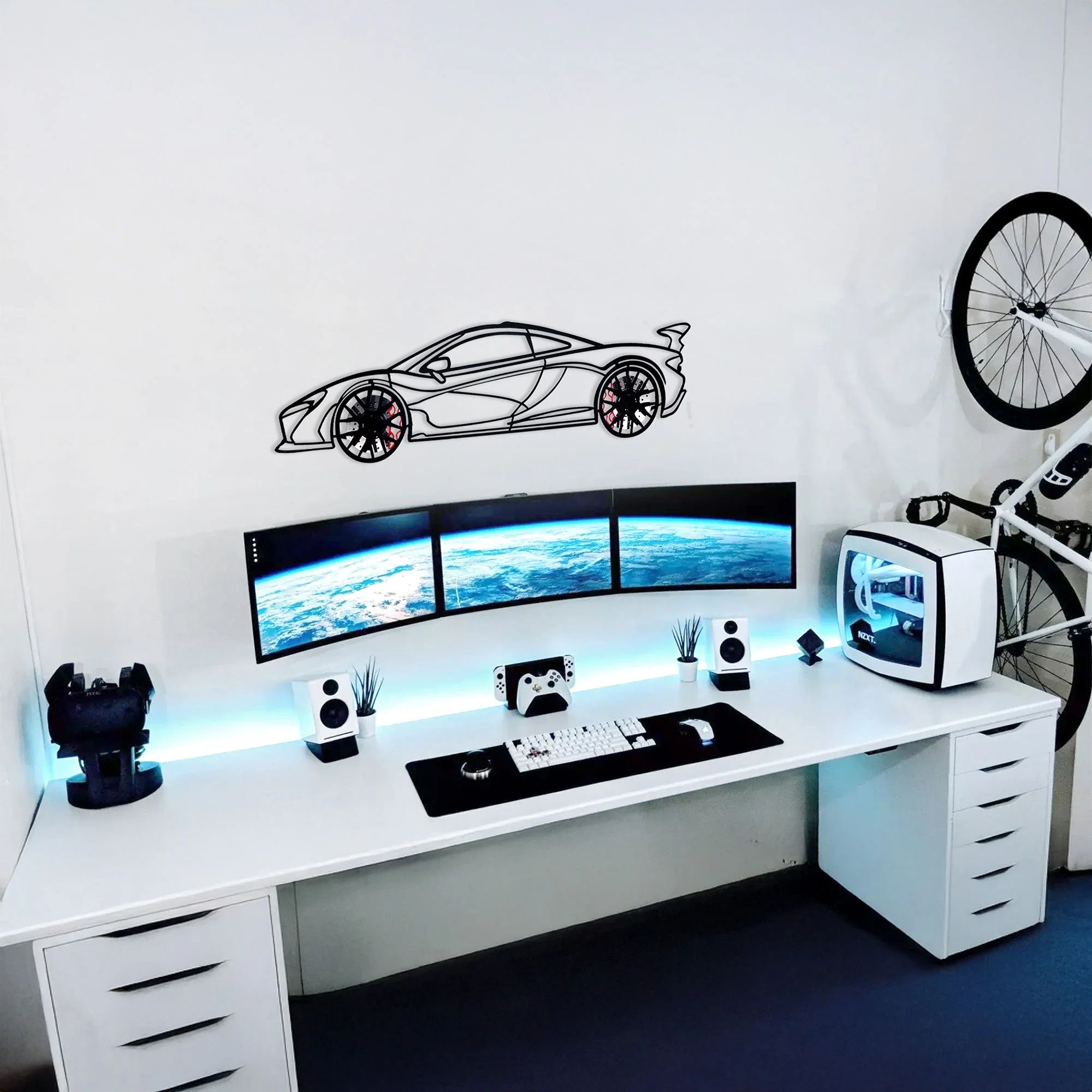 McLaren Wall Art – Exotic Supercar Steel Silhouette with Spinning Wheels-KAFMEKA031 - Image 8