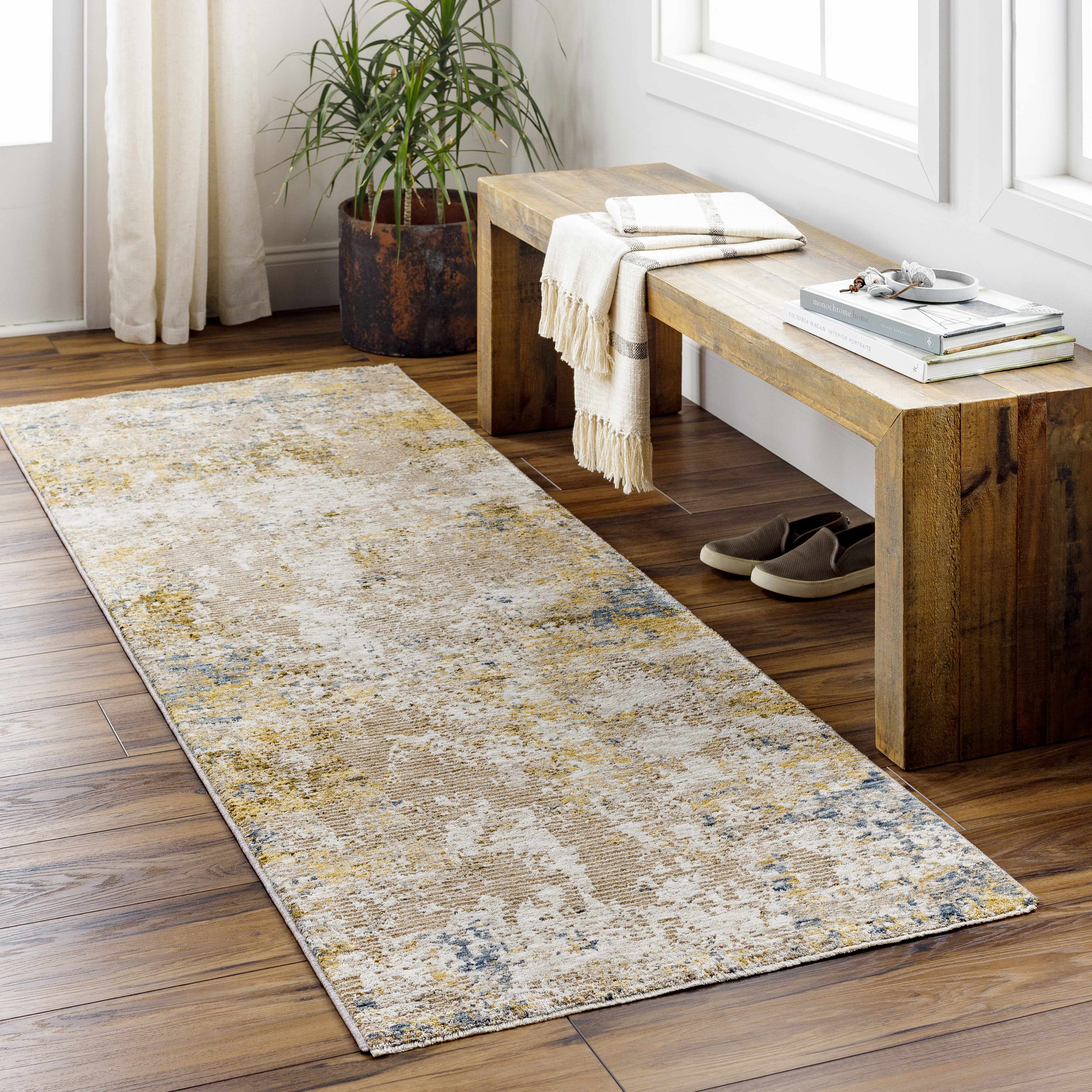 Meads Abstract Mustard Luxe Rug - Image 3
