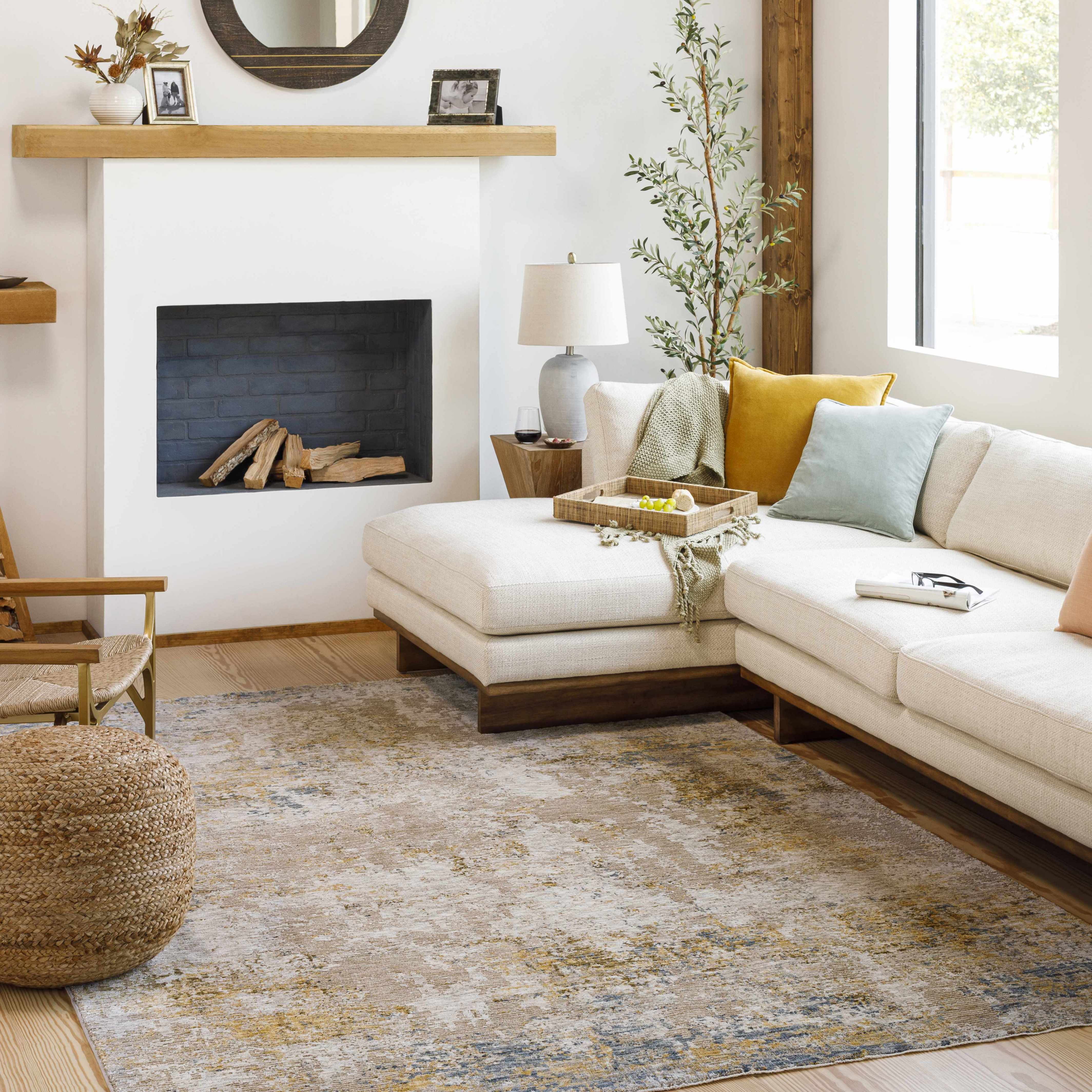 Meads Abstract Mustard Luxe Rug - Image 4