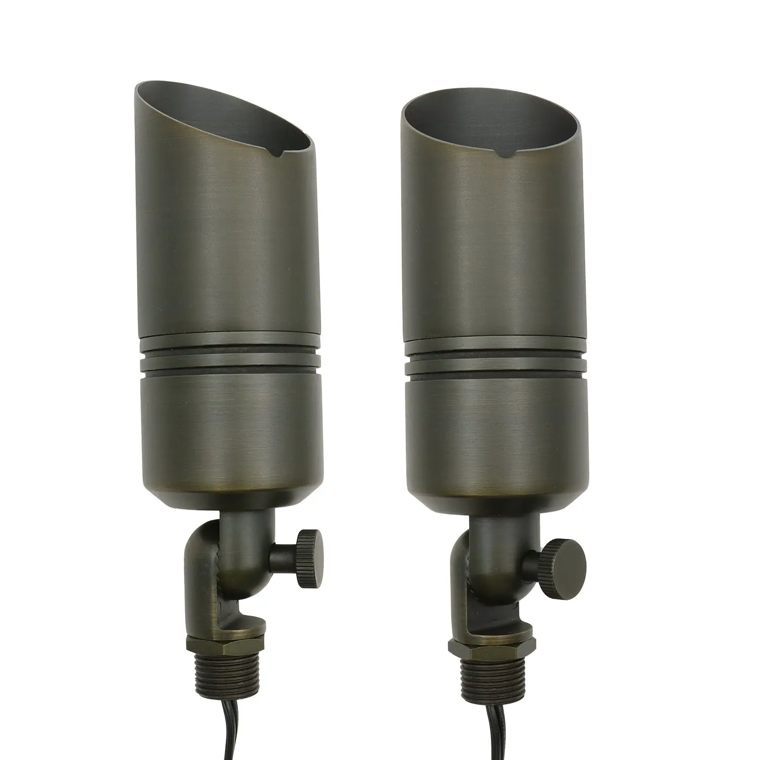 Medium Shroud Spotlights for Outside - Die-Cast Brass, Antique Bronze Finish - Image 6