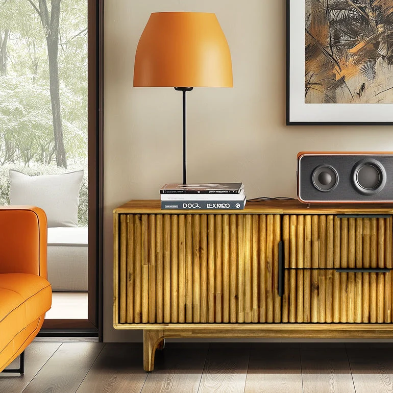 Megsu Bosk Wood Fluted TV Stand - Image 13