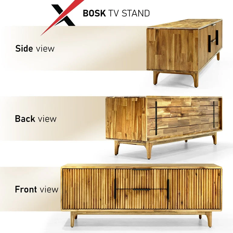 Megsu Bosk Wood Fluted TV Stand - Image 14