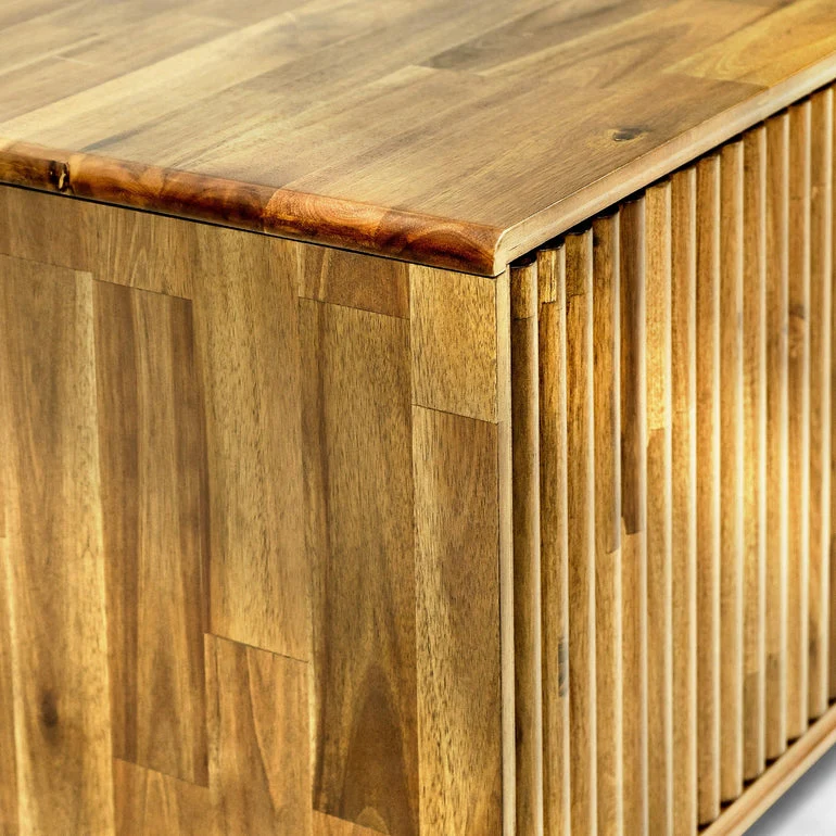Megsu Bosk Wood Fluted TV Stand - Image 18