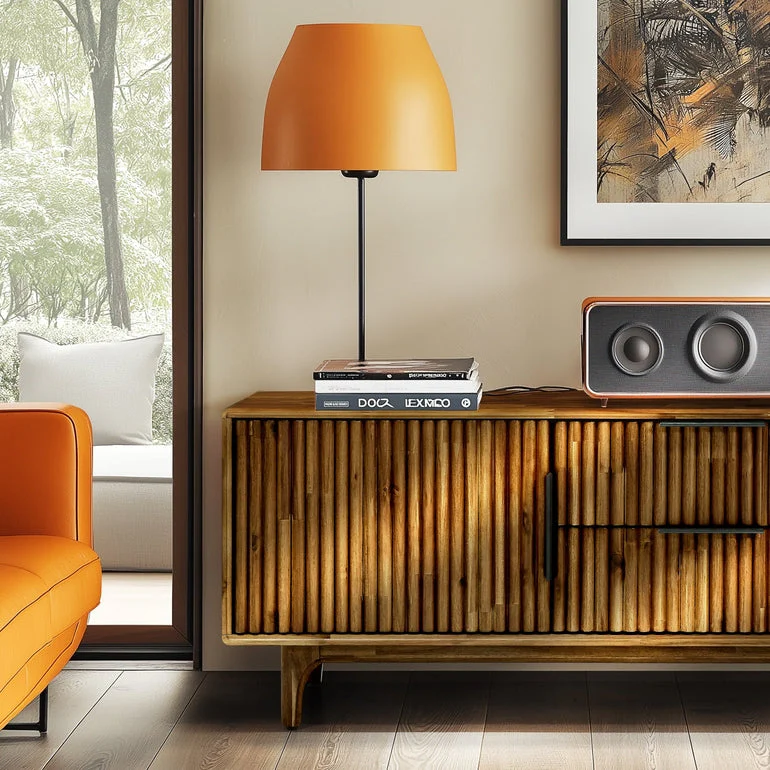 Megsu Bosk Wood Fluted TV Stand - Image 4