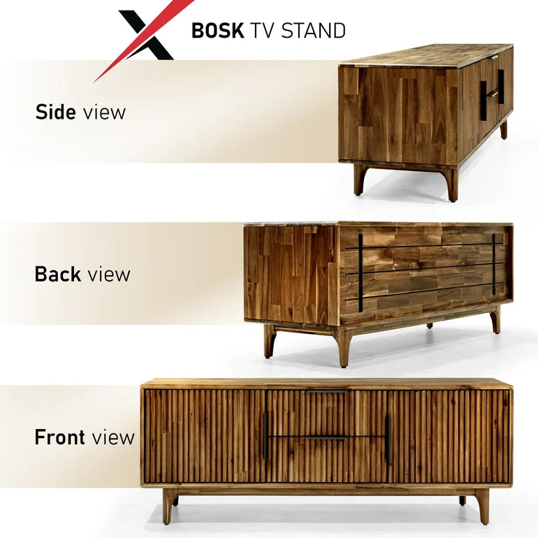 Megsu Bosk Wood Fluted TV Stand - Image 5