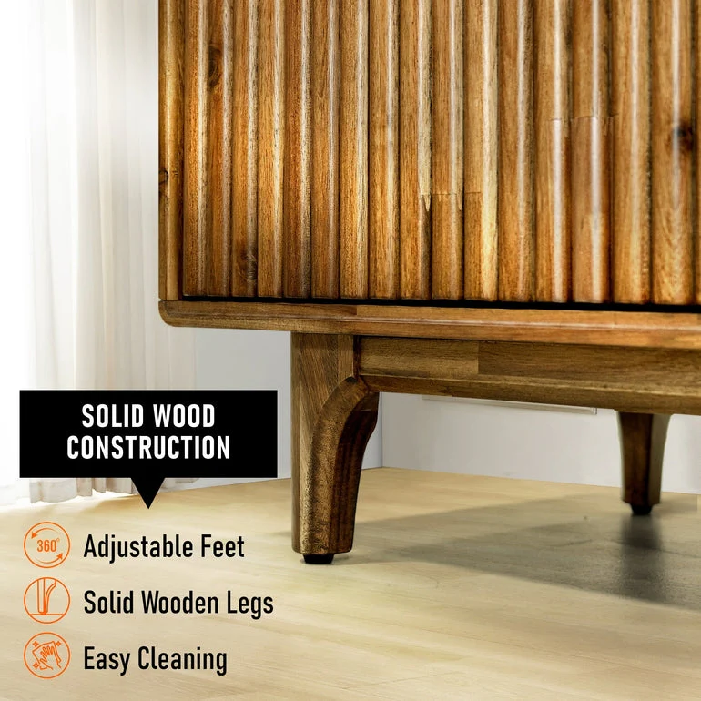 Megsu Bosk Wood Fluted TV Stand - Image 8
