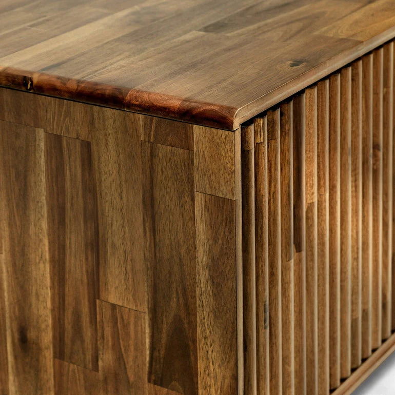 Megsu Bosk Wood Fluted TV Stand - Image 9