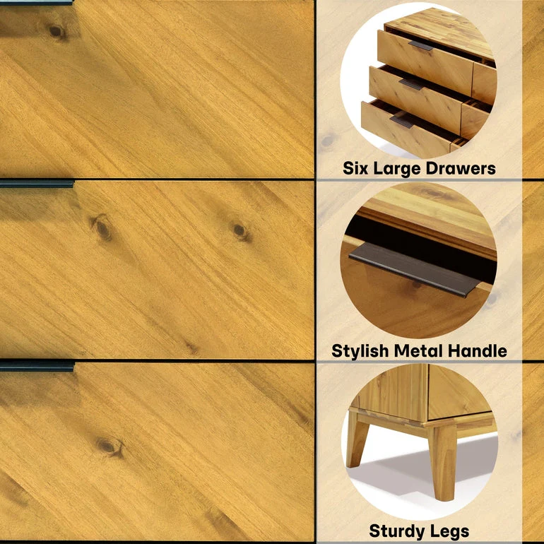 Megsu Veyron 6 Drawers Dresser - Image 14