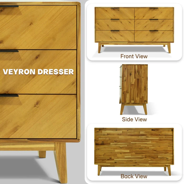 Megsu Veyron 6 Drawers Dresser - Image 18