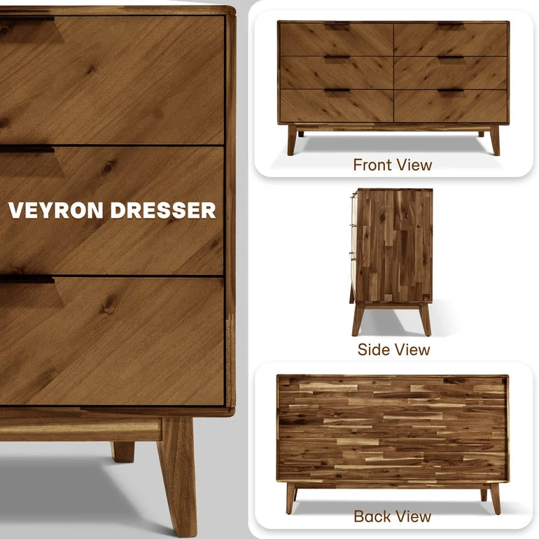 Megsu Veyron 6 Drawers Dresser - Image 8