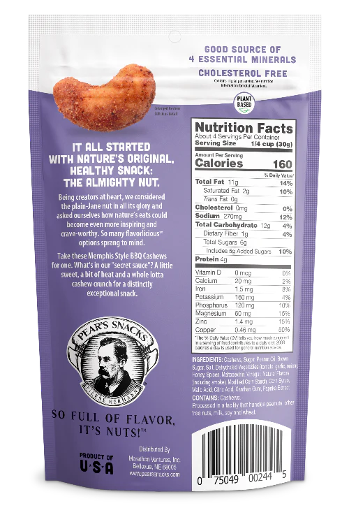 Memphis Style BBQ Cashews | Pack of 6 | 4 oz | Brenmar - Image 3
