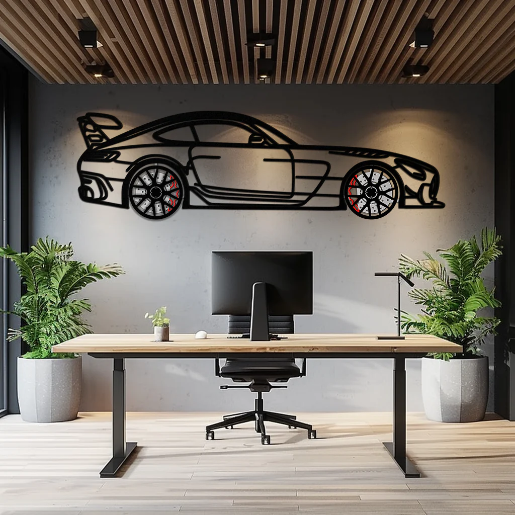 Mercedes AMG GT Metal Wall Art – Rotating Wheels • Luxury Car Silhouette Decor for Garage & HomeKAFMEKA072 - Image 4