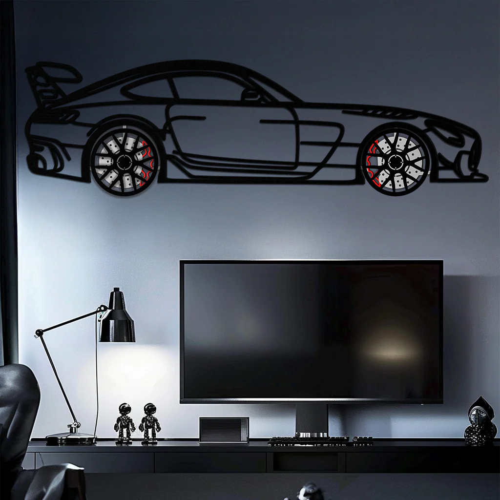 Mercedes AMG GT Metal Wall Art – Rotating Wheels • Luxury Car Silhouette Decor for Garage & HomeKAFMEKA072 - Image 5