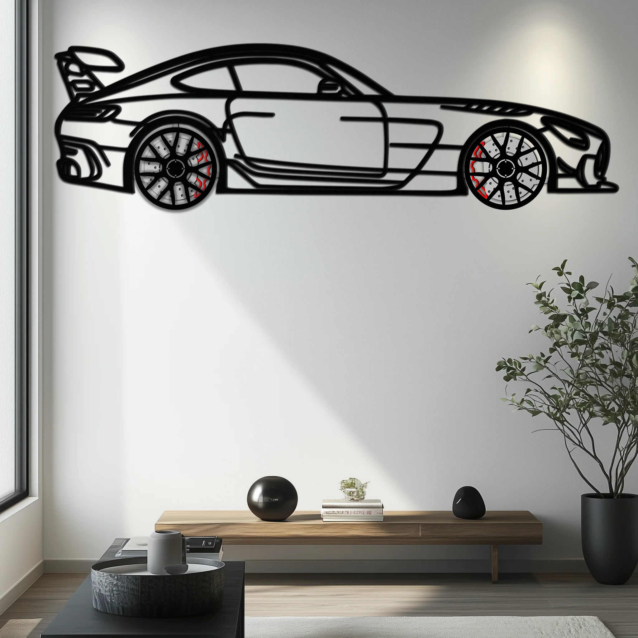 Mercedes AMG GT Metal Wall Art – Rotating Wheels • Luxury Car Silhouette Decor for Garage & HomeKAFMEKA072 - Image 9
