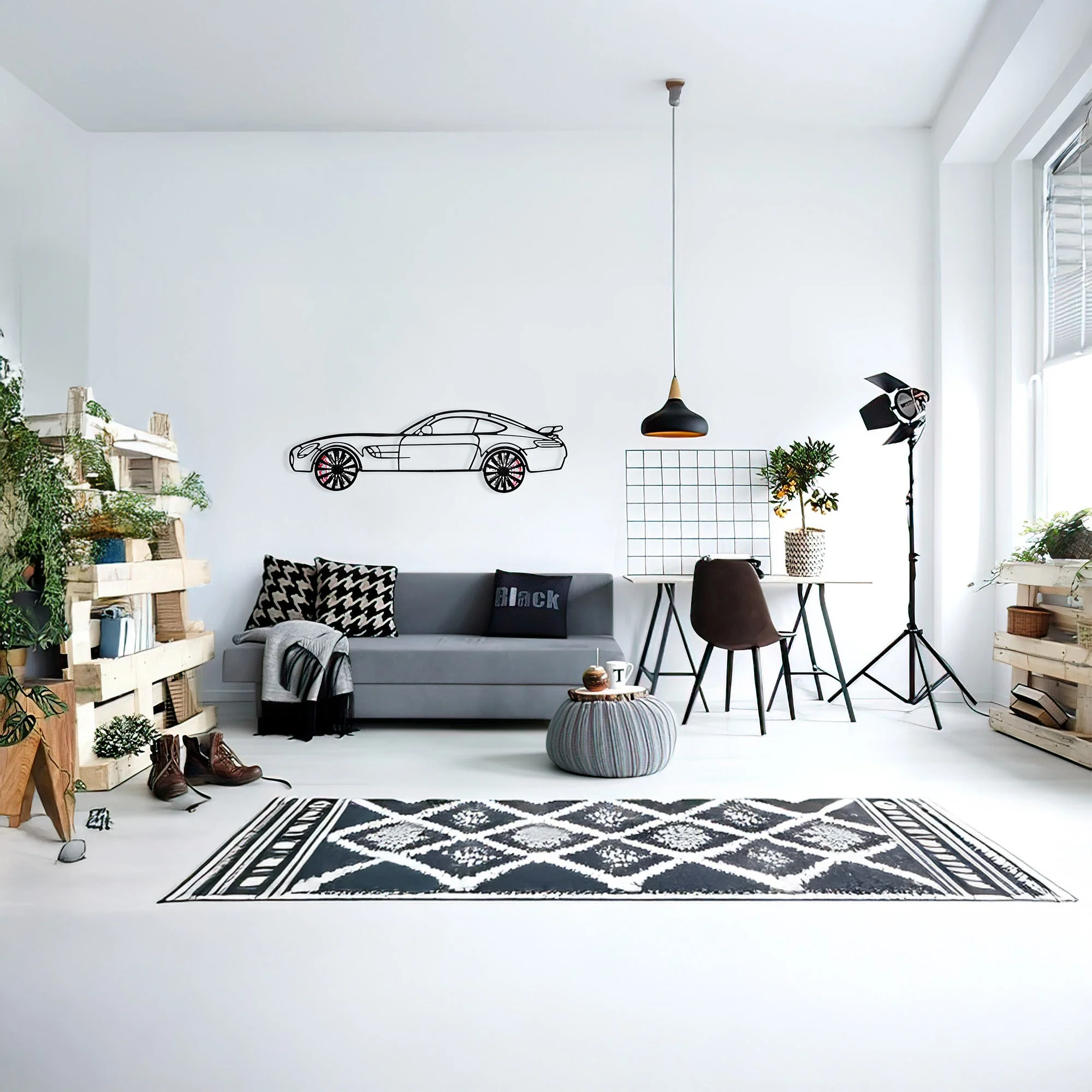 Mercedes-AMG GT R Wall Art – Steel Silhouette with Spinning Wheels-KAFMEKA033 - Image 10