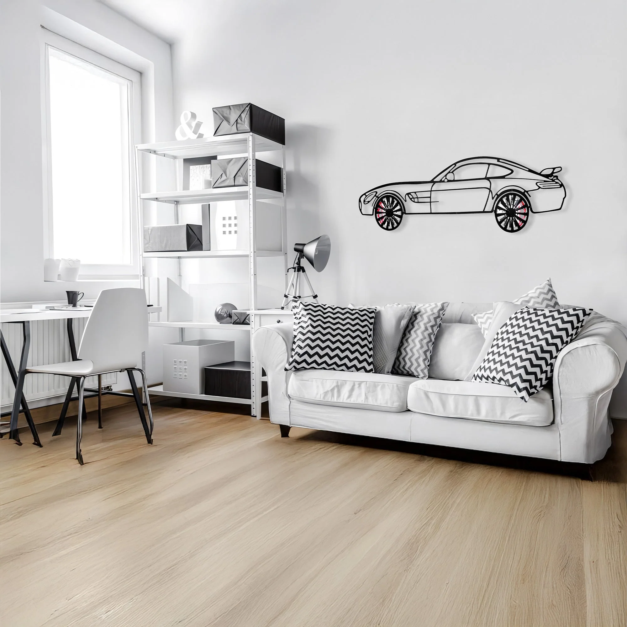 Mercedes-AMG GT R Wall Art – Steel Silhouette with Spinning Wheels-KAFMEKA033 - Image 11