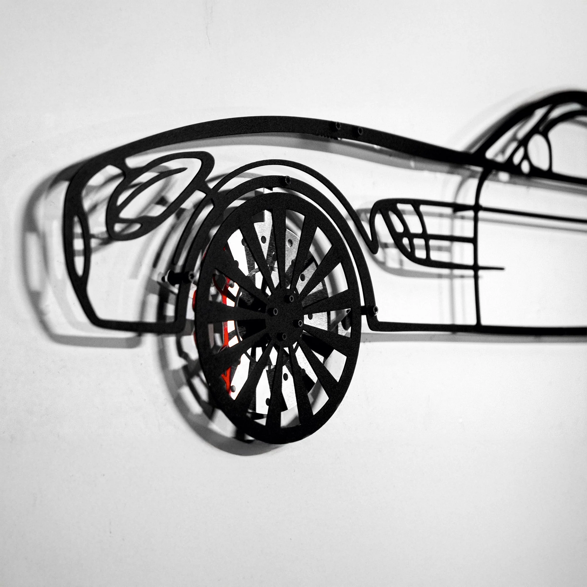 Mercedes-AMG GT R Wall Art – Steel Silhouette with Spinning Wheels-KAFMEKA033 - Image 4