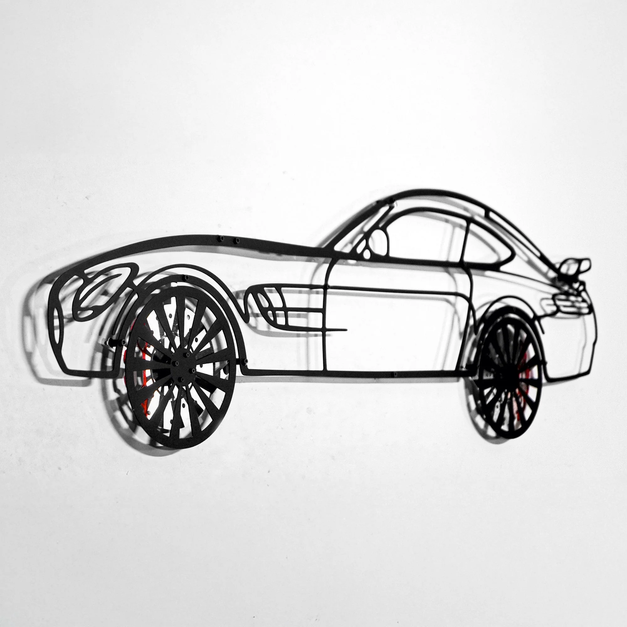 Mercedes-AMG GT R Wall Art – Steel Silhouette with Spinning Wheels-KAFMEKA033 - Image 5