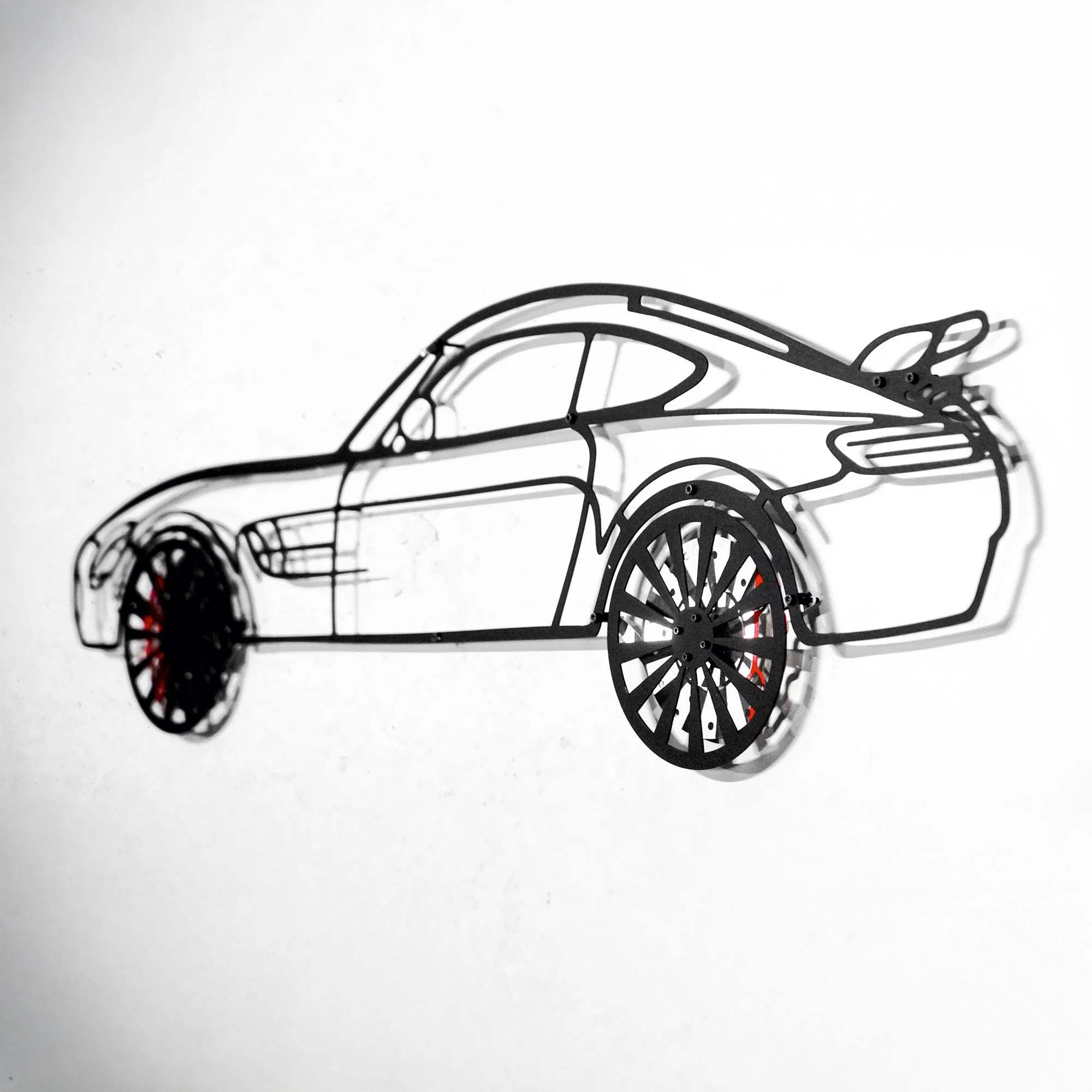 Mercedes-AMG GT R Wall Art – Steel Silhouette with Spinning Wheels-KAFMEKA033 - Image 6