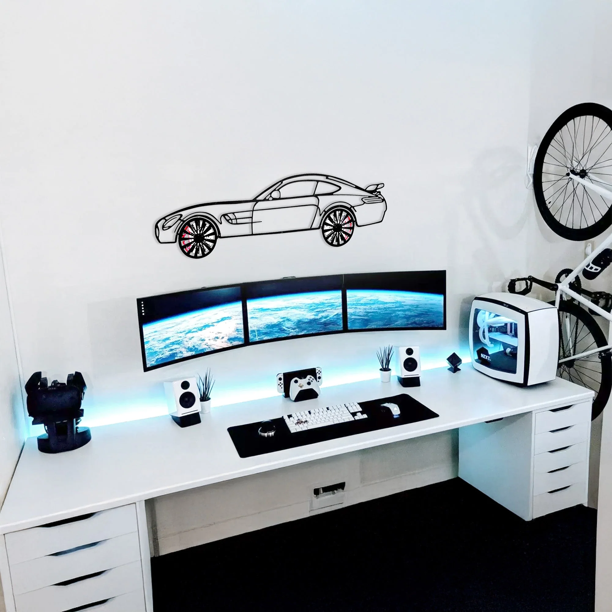 Mercedes-AMG GT R Wall Art – Steel Silhouette with Spinning Wheels-KAFMEKA033 - Image 7