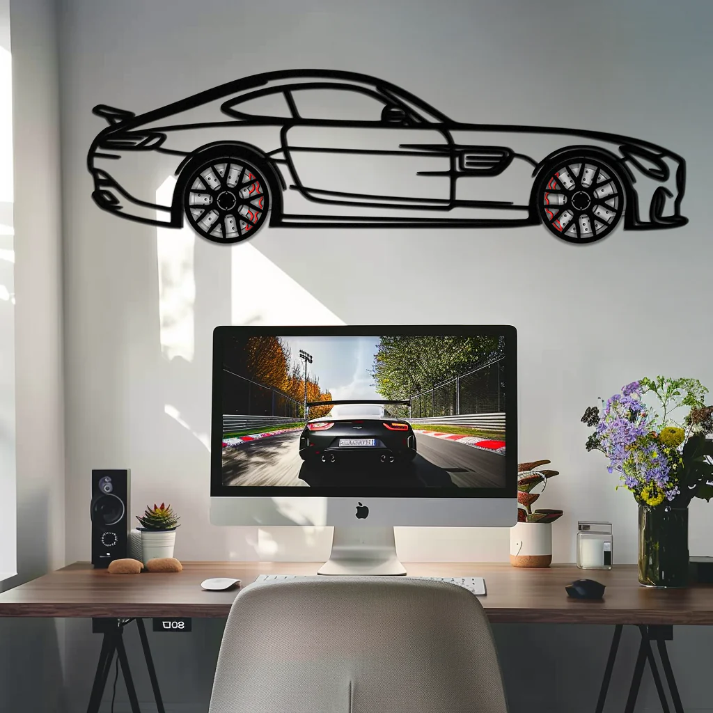 Mercedes AMG GTS Metal Wall Art – Rotating Wheel Luxury Car Decor – Perfect Gift for Car Enthusiasts - KAFMEKA073 - Image 3